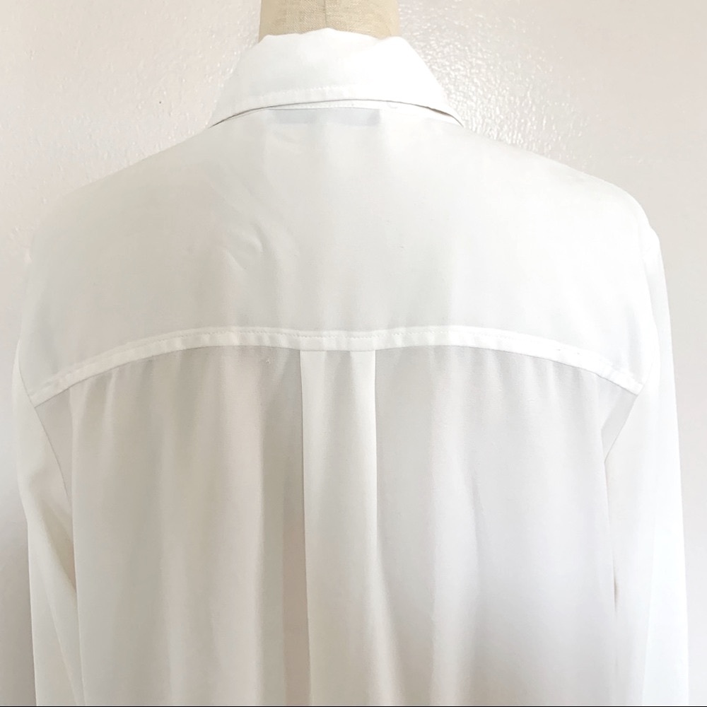 Trina Turk Ivory Ruffle Button Down Blouse - Picture 7 of 11